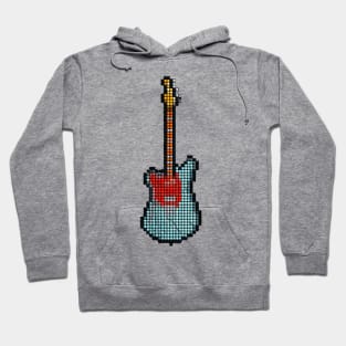 Tiled Pixel Lefty Mustang Guitar Upright Hoodie